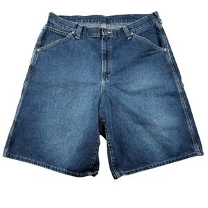 VTG Jorts Lee Dungarees Carpenter Denim‎ Shorts Mens Sz 38 Blue Utility Workwear